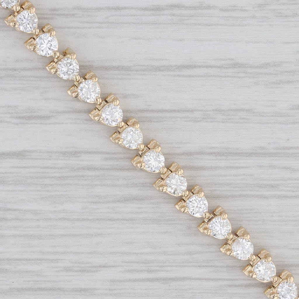 Gray 3.95ctw Diamond Tennis Bracelet 14k Yellow Gold 7" 4.5mm