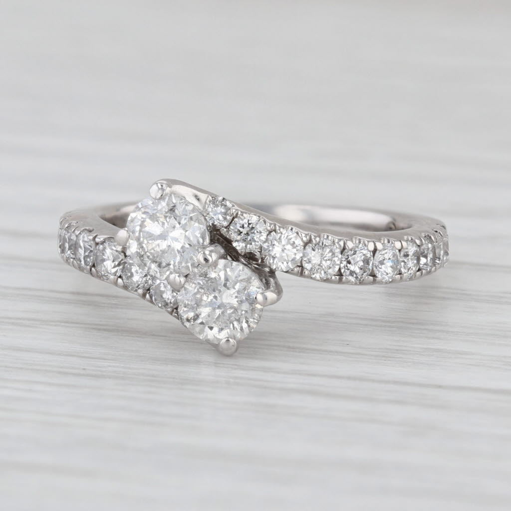 Ever Us 1.73ctw Diamond Bypass Ring 14k White Gold Size 7 Engagement Anniversary