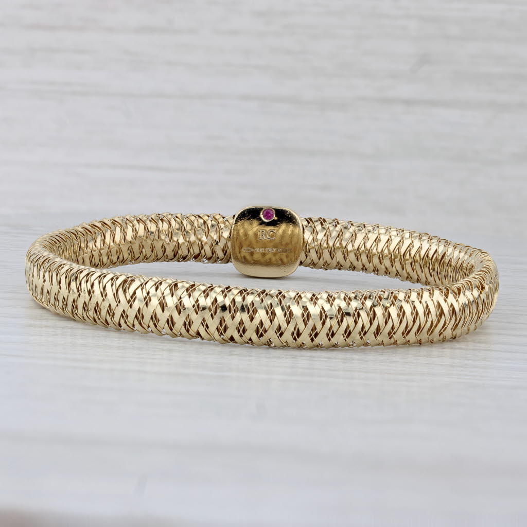 Gray Roberto Coin Primavera 0.24ctw Diamond Bracelet 18k Gold Strechable Mesh Band