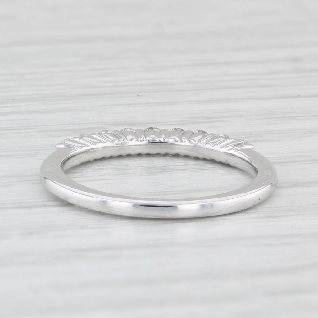 Light Gray 0.20ctw Diamond Wedding Band 14k White Gold Size 3.5 Stackable Ring
