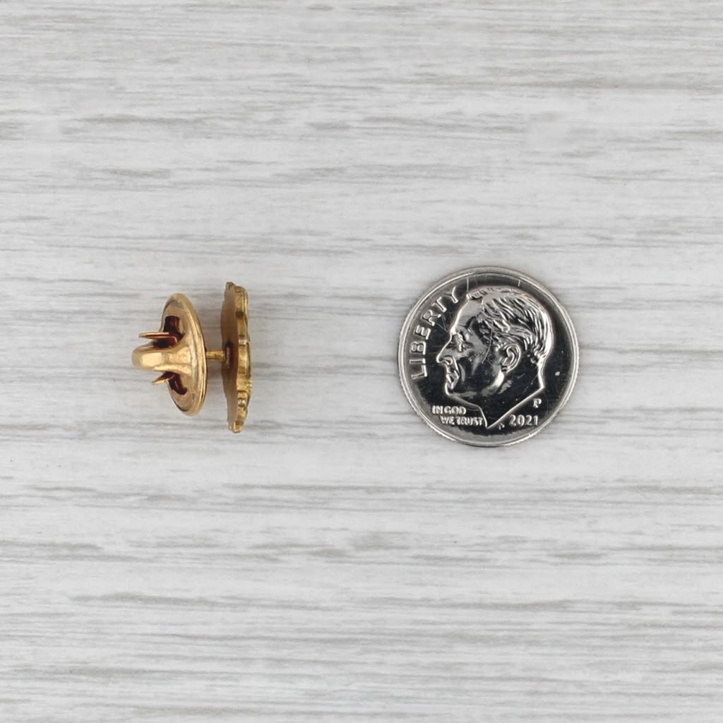 Sigma Nu Crest Pin Vintage Fraternity Lapel 14k Yellow Gold Enamel Tie Tac