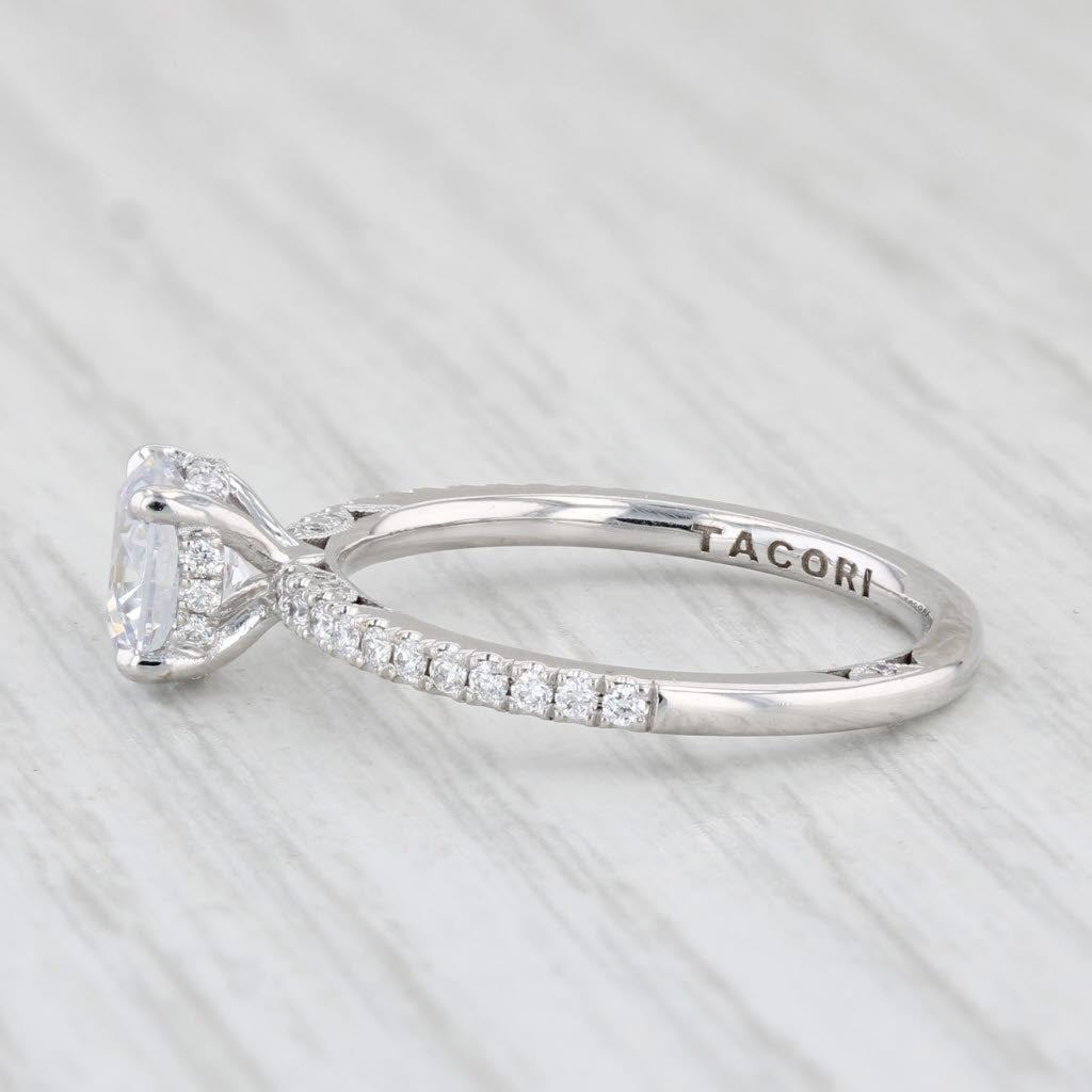 Light Gray New Tacori Semi Mount Diamond Band Engagement Ring 18k White Gold Size 6.5