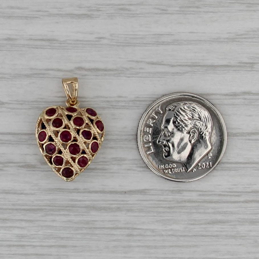 1.20ctw Blue Sapphire Red Ruby Reversible Pendant 14k Yellow Gold