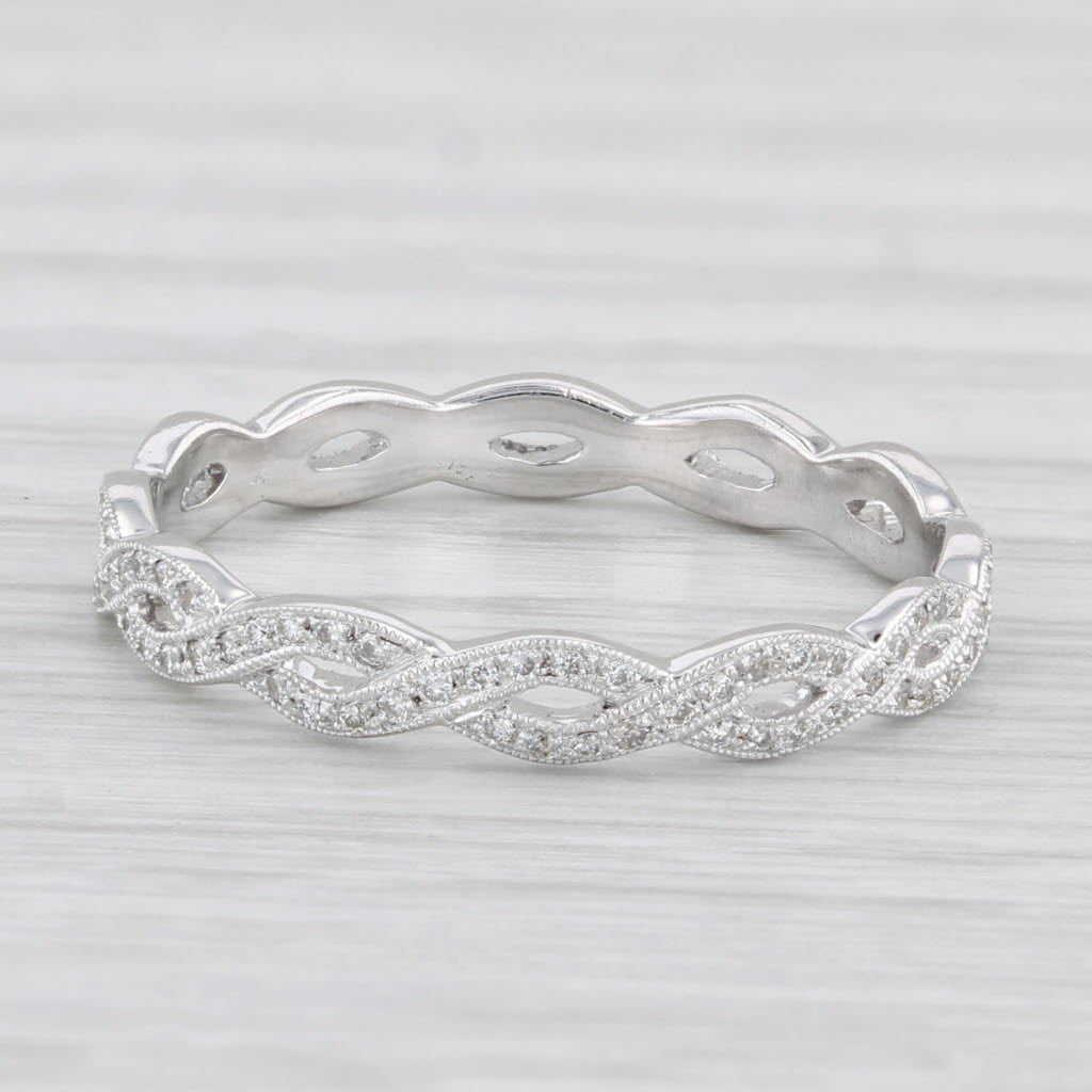 Light Gray New 0.22ctw Diamond Eternity Wedding Band 18k White Gold Size 6.5 Stackable Ring