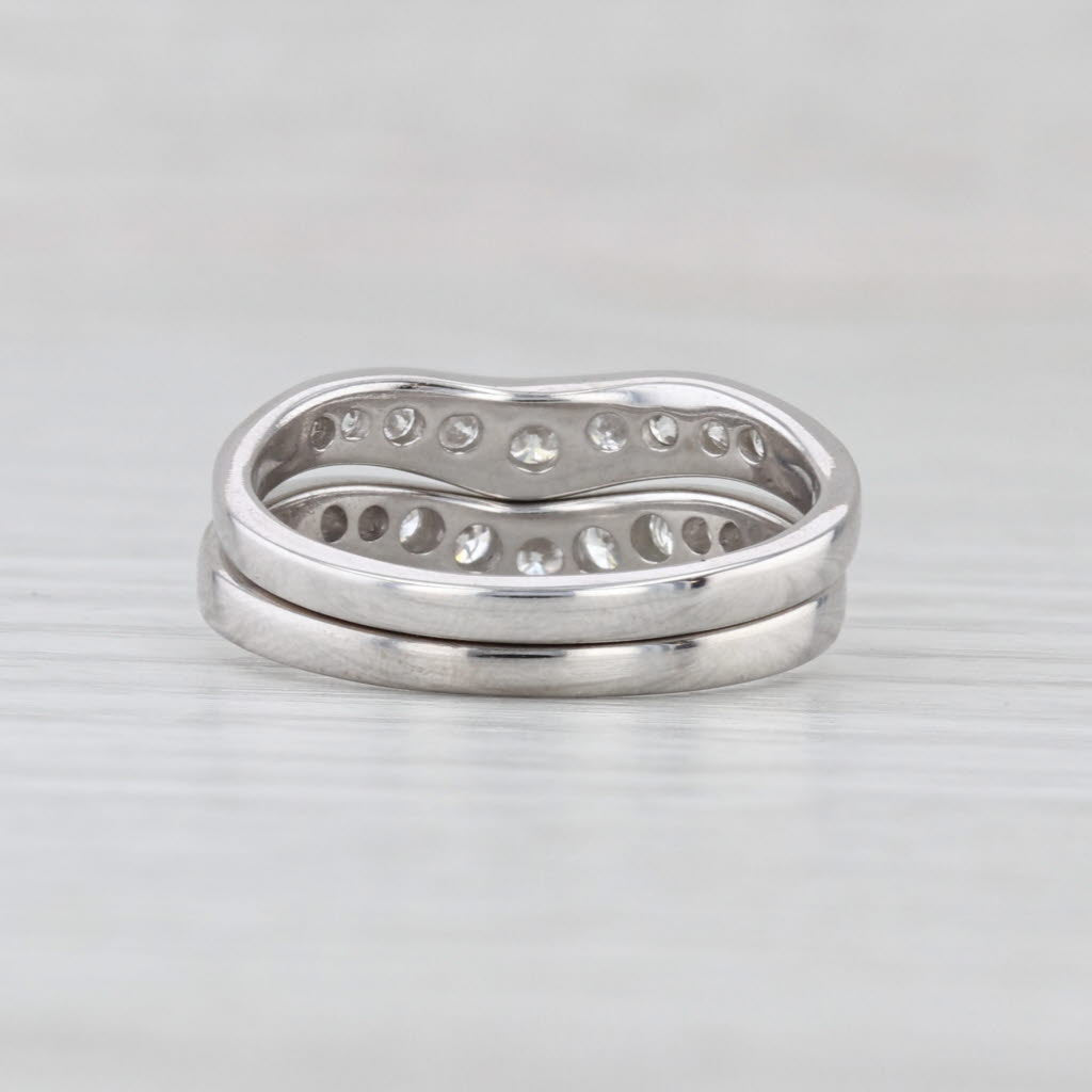 0.80ctw Diamond Wedding Ring Jackets Guards Set of 2 Size 7-7.25 14k Gold Bands