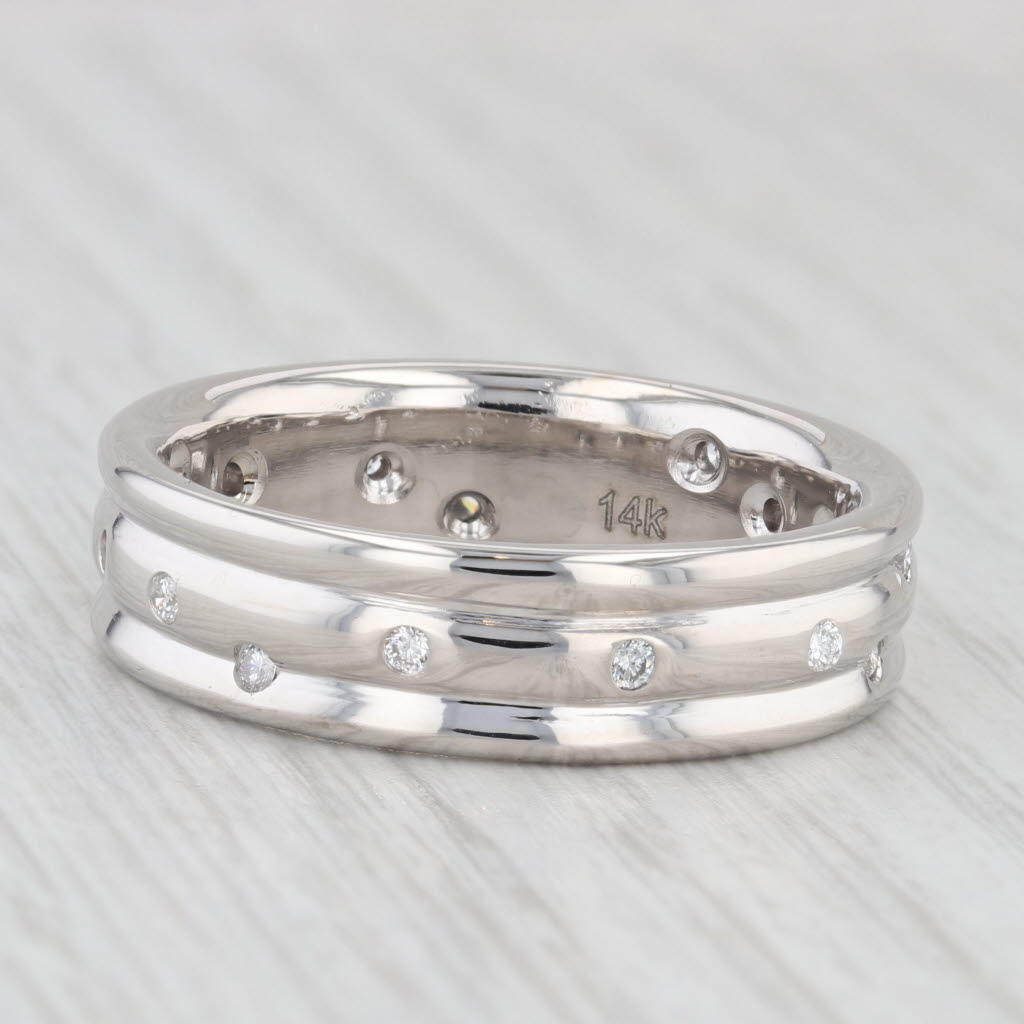 Light Gray 0.25ctw Diamond Dots Ring 14k White Gold Eternity Wedding Band