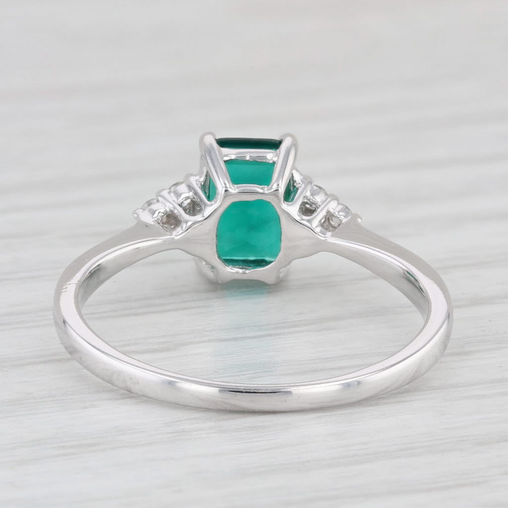 Light Gray 0.81 ctw Emerald Diamond 10K White Gold Ring Size 7 Engagement