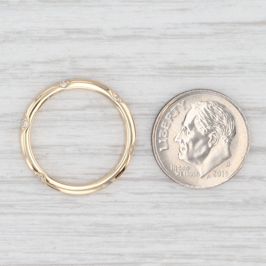 Light Gray New Diamond Wedding Band 14k Yellow Gold Stackable Anniversary Ring Size 6.5