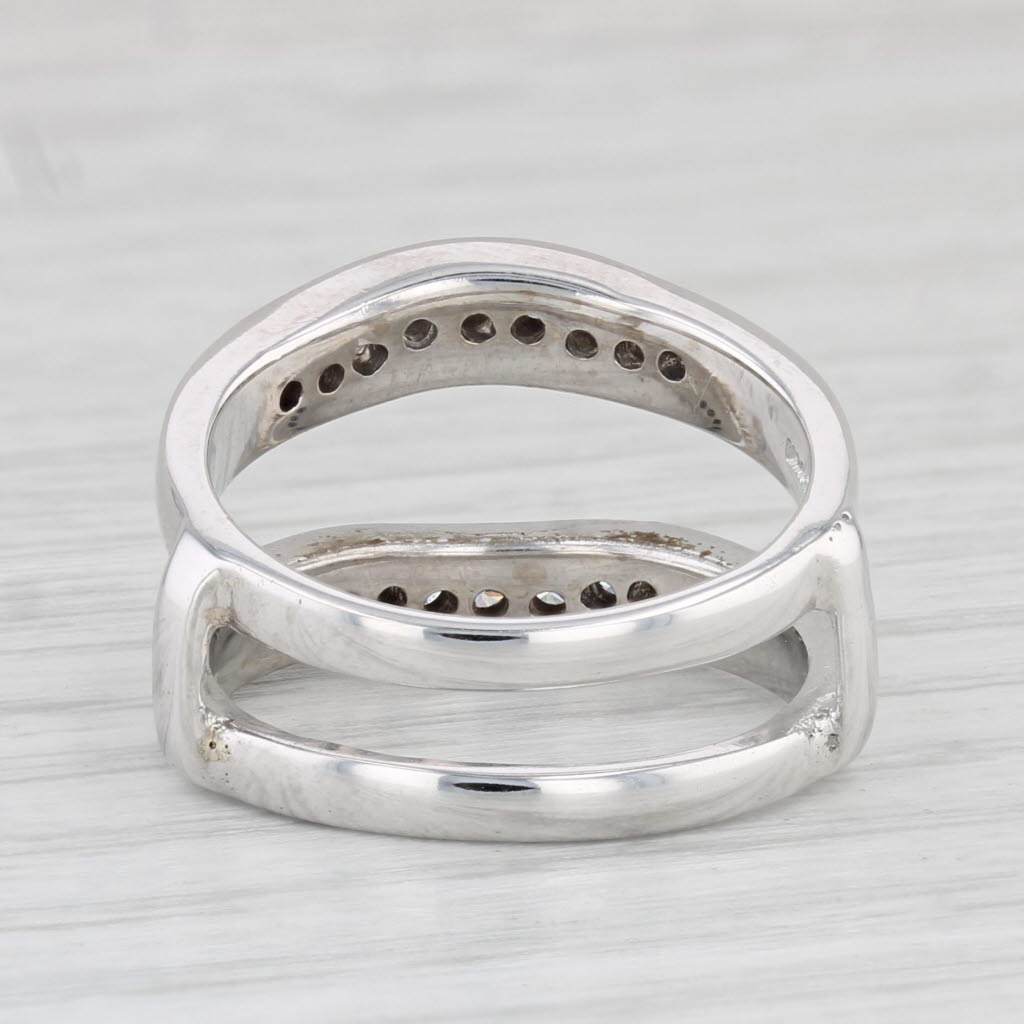 Light Gray 0.50ctw Diamond Ring Jacket Guard Enhancer 14k White Gold Size 6-6.25 Bridal