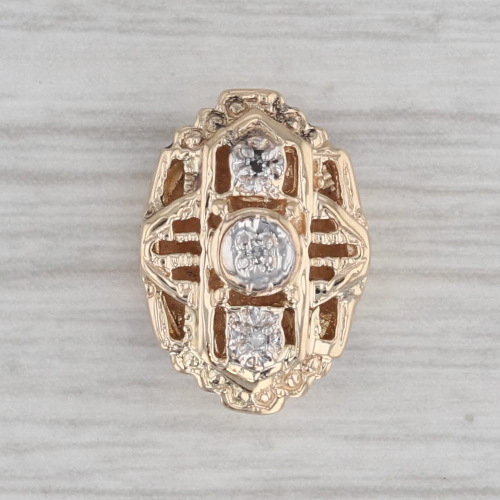 Gray Richard Klein Vintage Diamond Slide Bracelet Charm 14k Yellow Gold