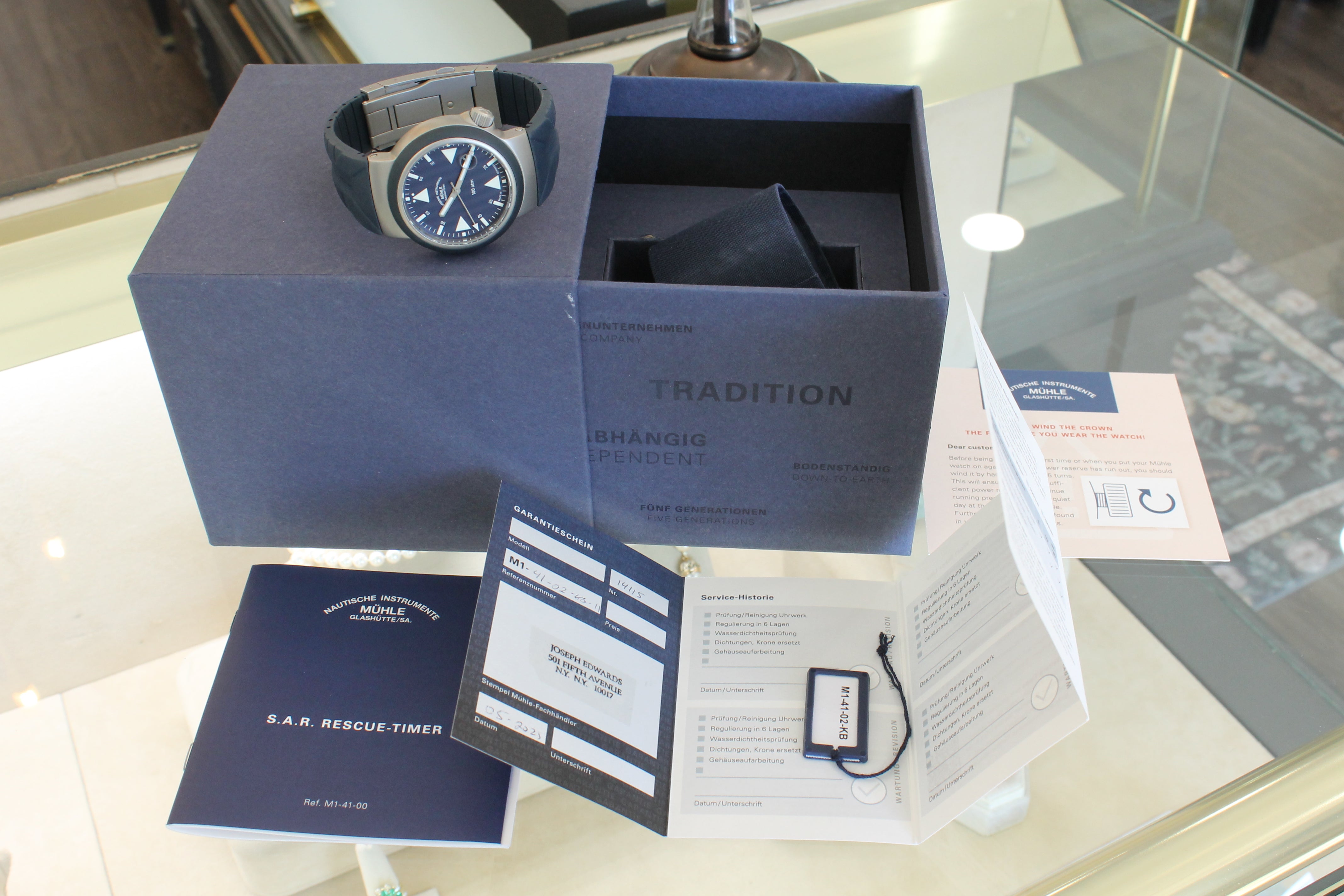 Muhle Glashutte SAR Rescue Timer Mens 42mm Automatic Divers Watch Box M1-41-02