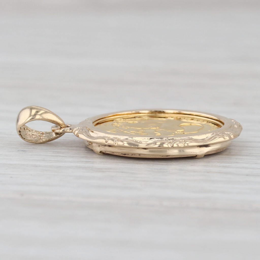 1985 Chinese Panda Coin Pendant 14k 999 Yellow Gold 1/20th oz 5 Yuan