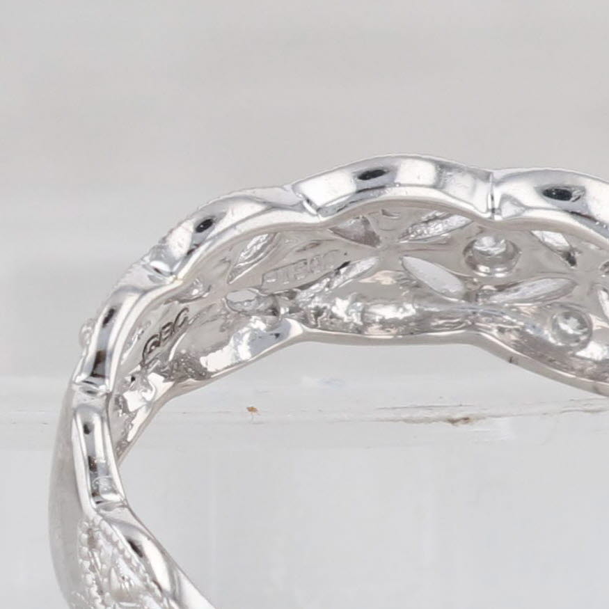 Light Gray New 0.16ctw Diamond Eternity Ring 900 Platinum Sz 6.5 Stackable Band Anniversary