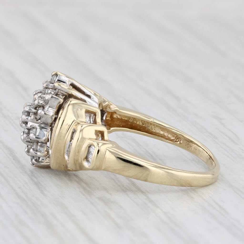 Light Gray 0.53ctw Diamond Cluster Ring 10k Yellow Gold Size 5