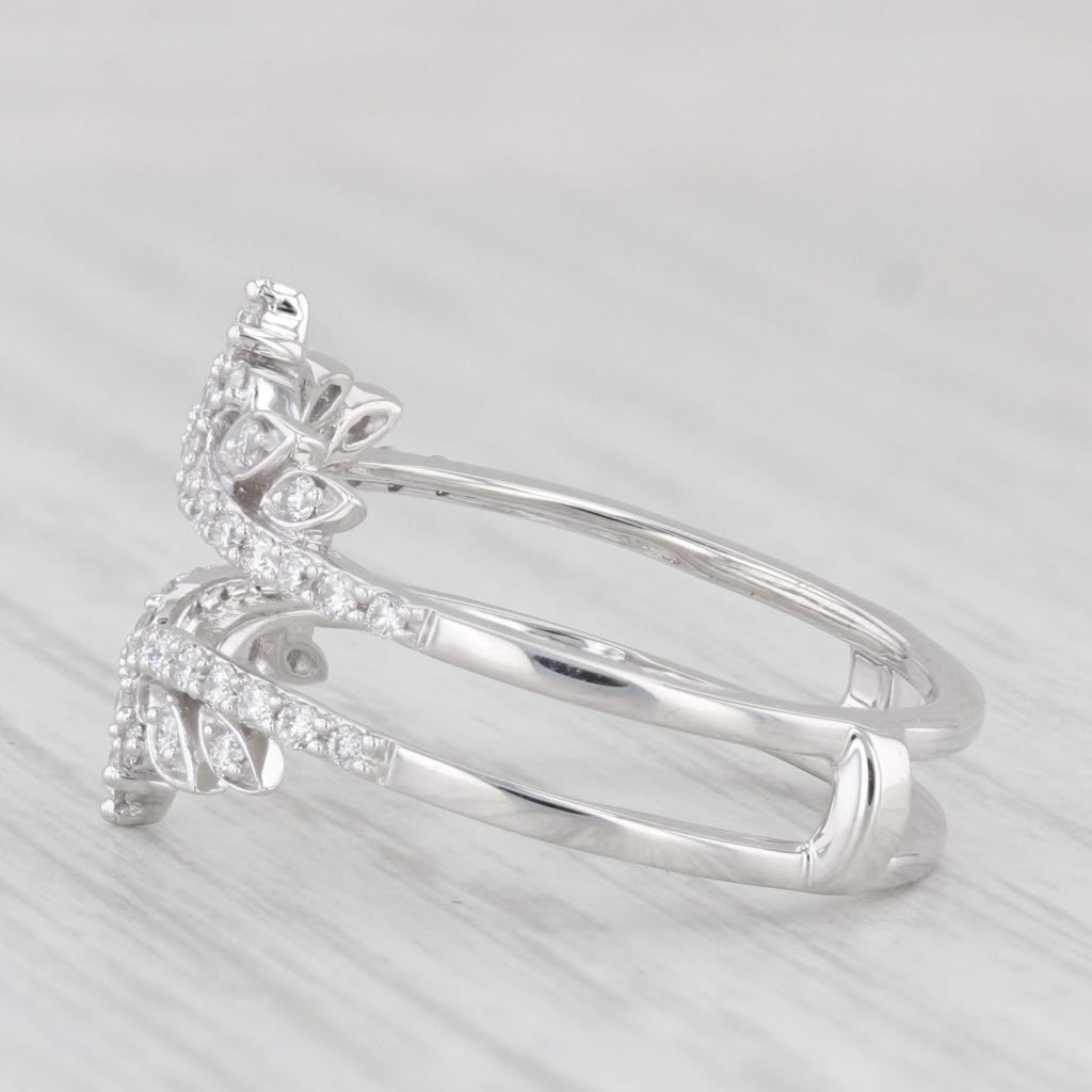 Light Gray 0.50ctw Diamond Ring Jacket Guard Wrap 14k White Gold Size 6.75 Wedding Bridal