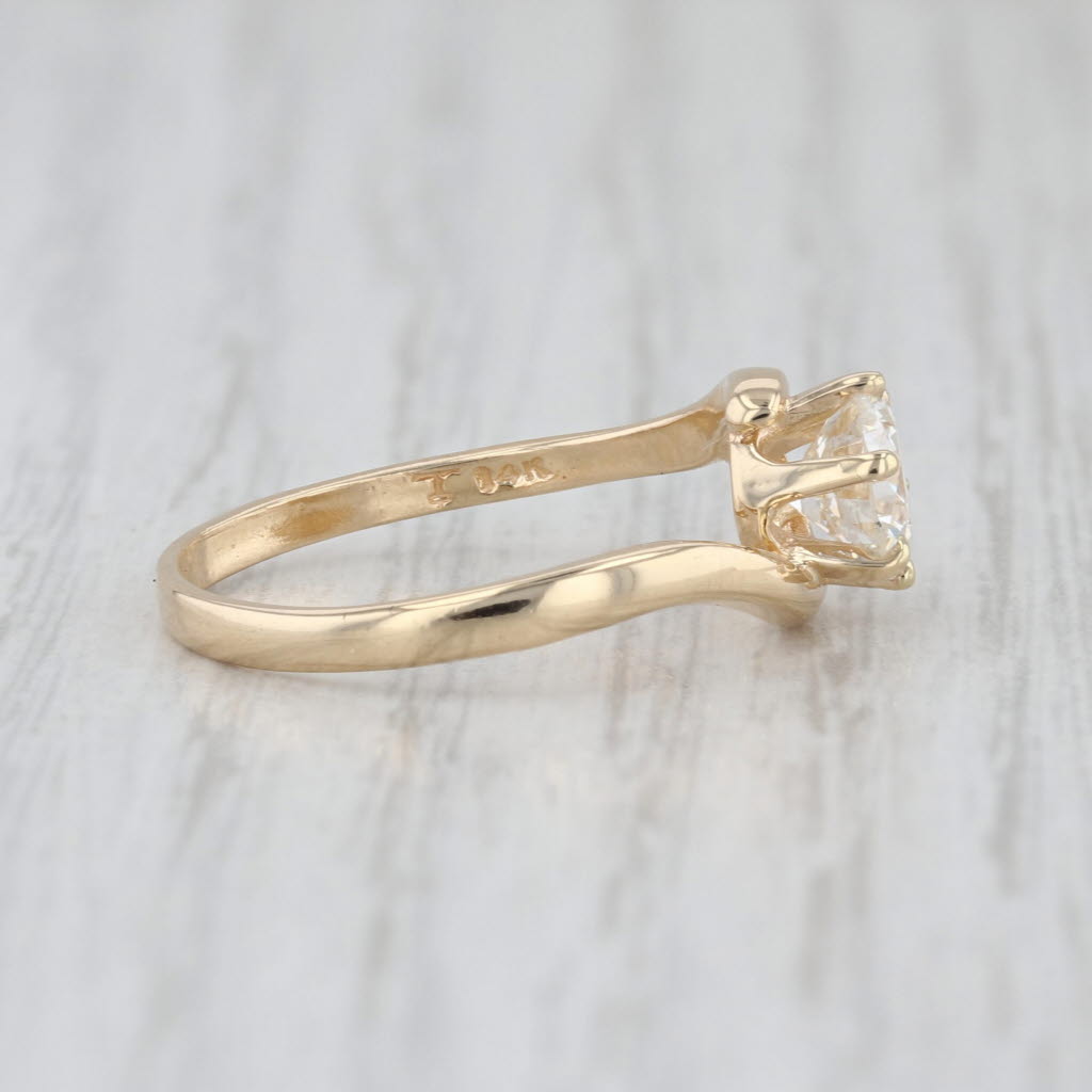 GIA 0.85ct VS2 Diamond Solitaire Engagement Ring 14k Yellow Gold Size 6.5 Bypass