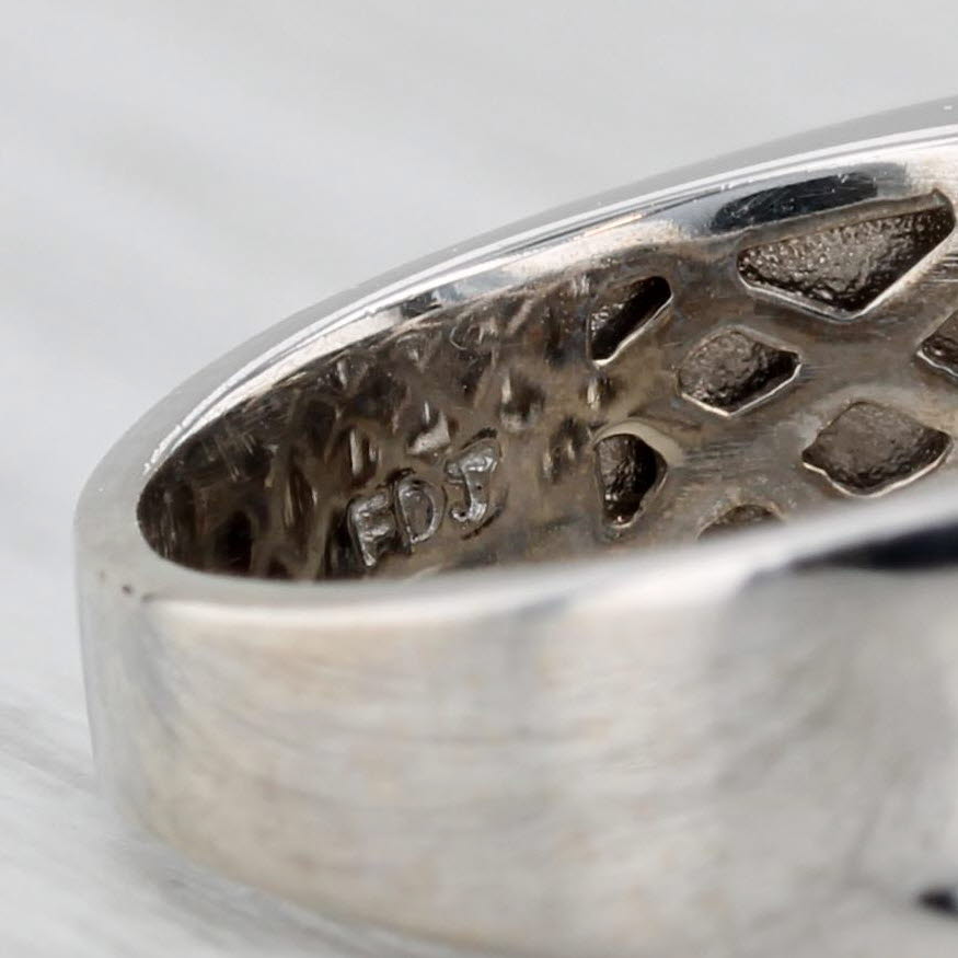 Gray 0.69ctw Diamond Flowers Ring 14k White Gold Size 5.25 Cocktail