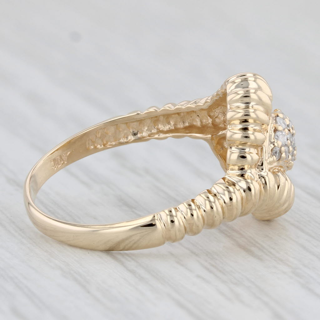 Light Gray 0.20ctw Diamond Cluster Ring 14k Yellow Gold Size 8.25 Bypass