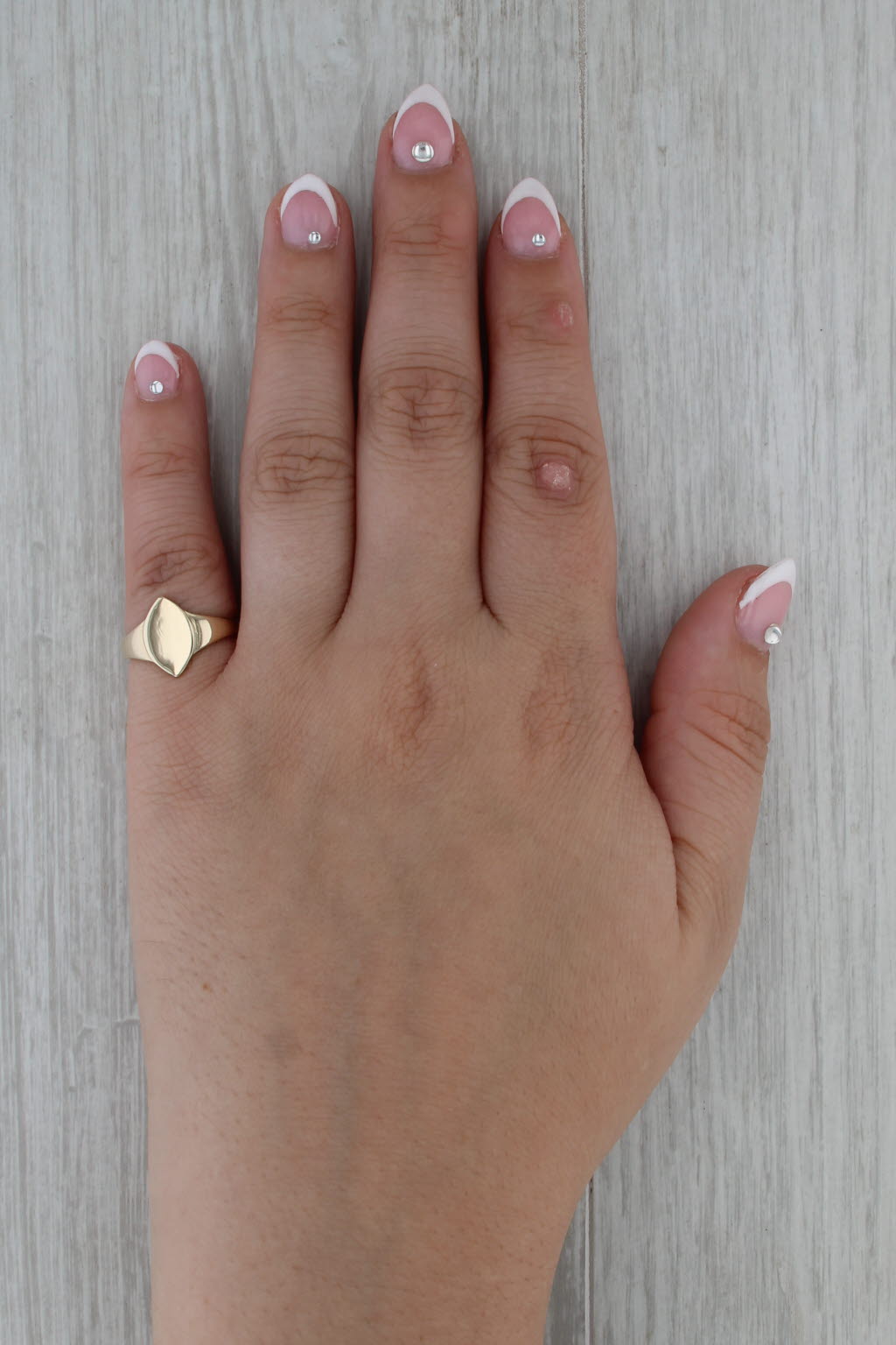 Engravable Marquise Shaped Signet Ring 10k Yellow Gold Size 5