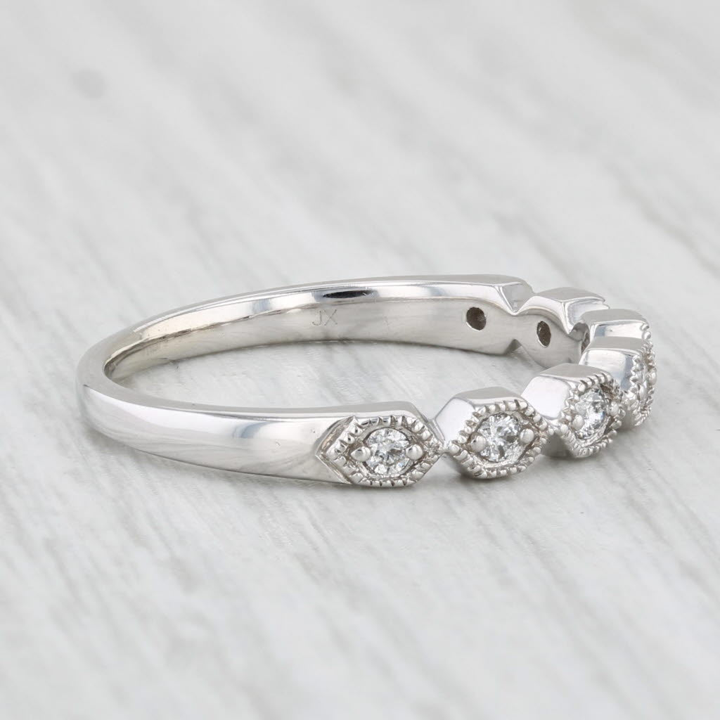 Light Gray 0.15ctw Diamond Ring 10k White Gold Size 6.75 Stackable Wedding Anniversary Band