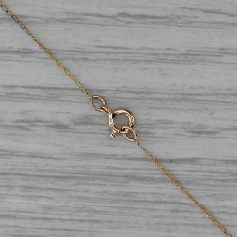 Cultured Pearl Solitaire Pendant Necklace 14k Yellow Gold 19" Curb Chain