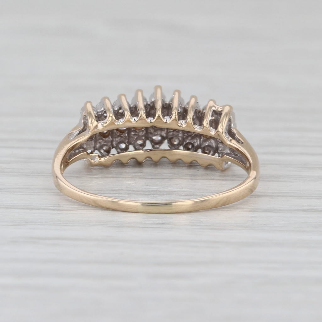 0.40ctw Diamond Rooftop Pyramid Ring 14k Yellow Gold Stackable Size 7