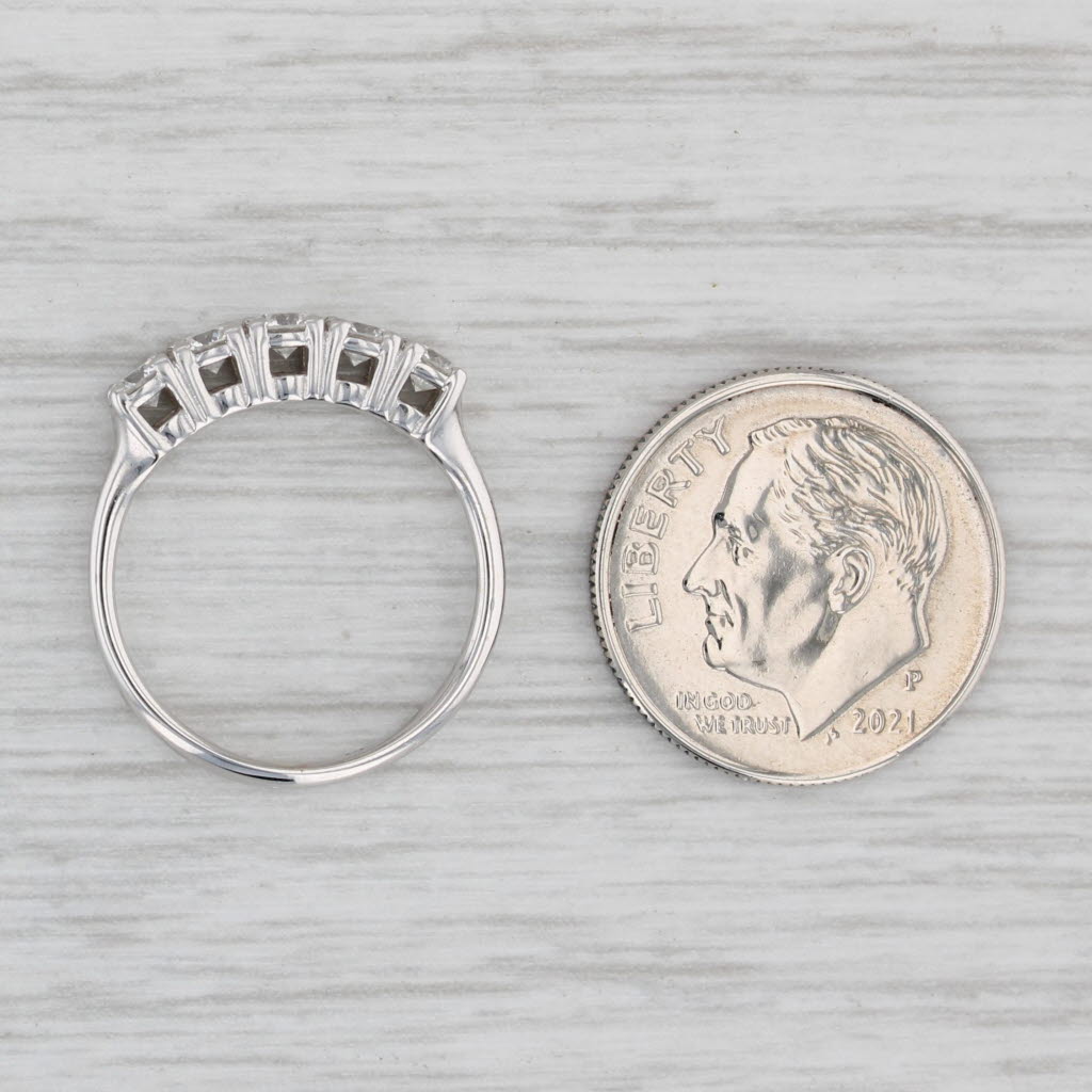 Gray 0.53ctw Diamond Wedding Ring 14k White Gold Size 4.5 Stackable Band