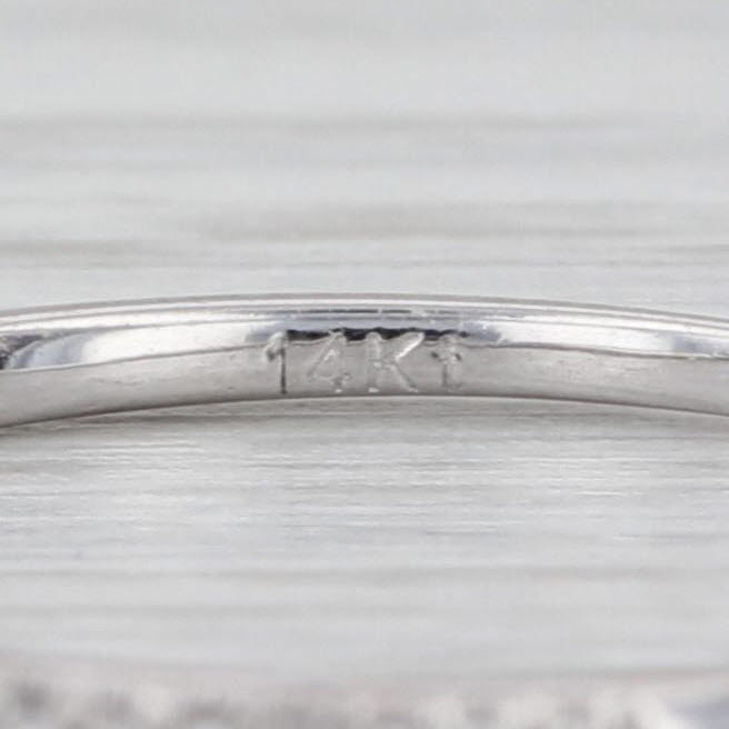 Diamond Accented Wedding Band Stackable Ring 14k White Gold Size 7.25