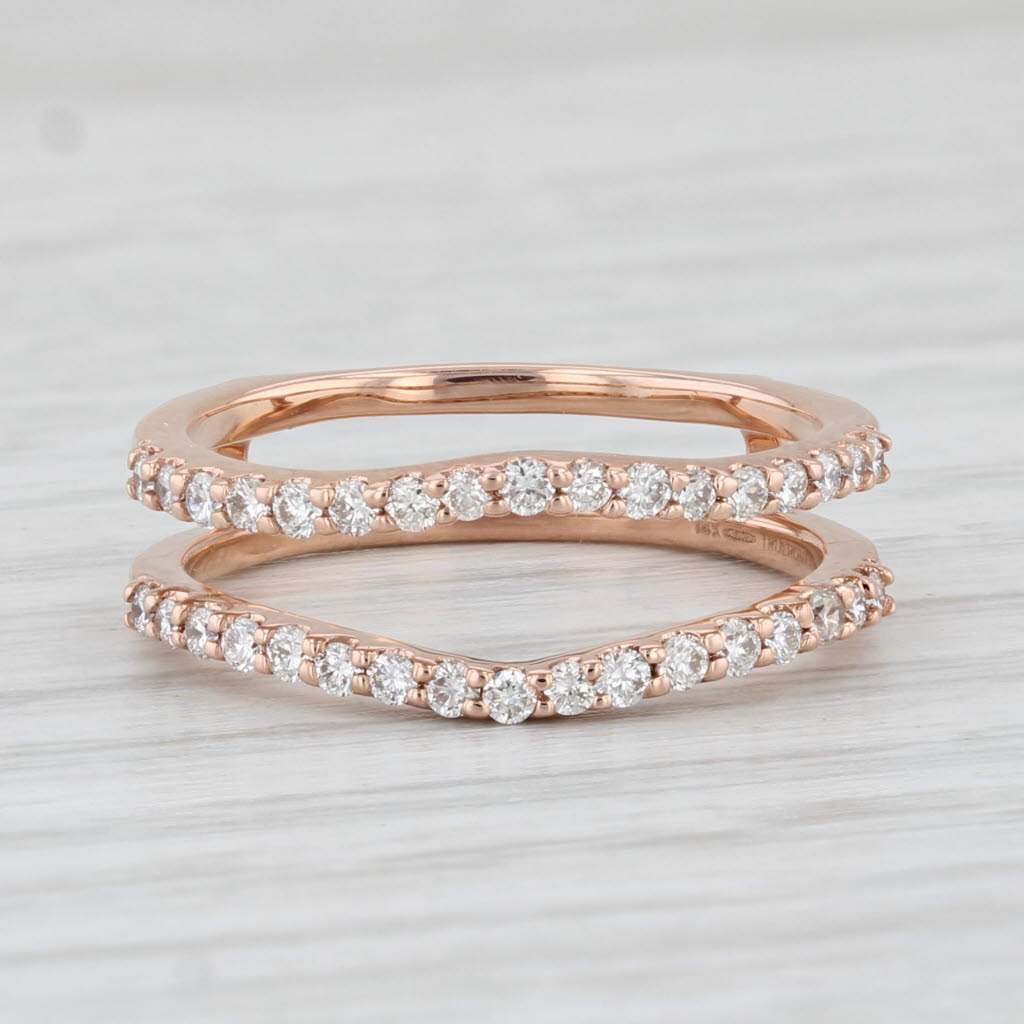 Light Gray 0.45ctw Diamond Ring Jacket Guard 14k Rose Gold Size 5.5 Wedding Bridal
