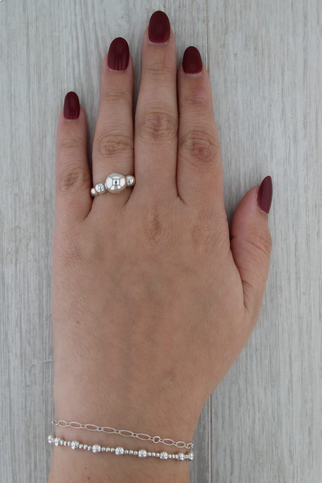 New Lagos Caviar Bubbly Graduated Bead Ring Sterling Silver Size 7