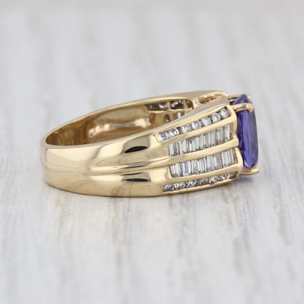 2.86ctw Oval Tanzanite Diamond Ring 14k Yellow Gold Size 6