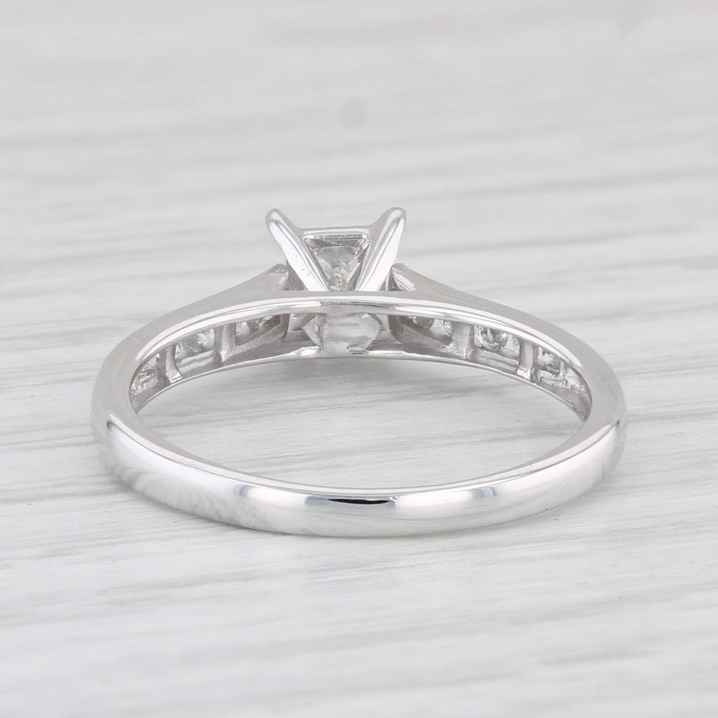 Light Gray 0.33ctw Princess Diamond Engagement Ring 10k White Gold Size 7