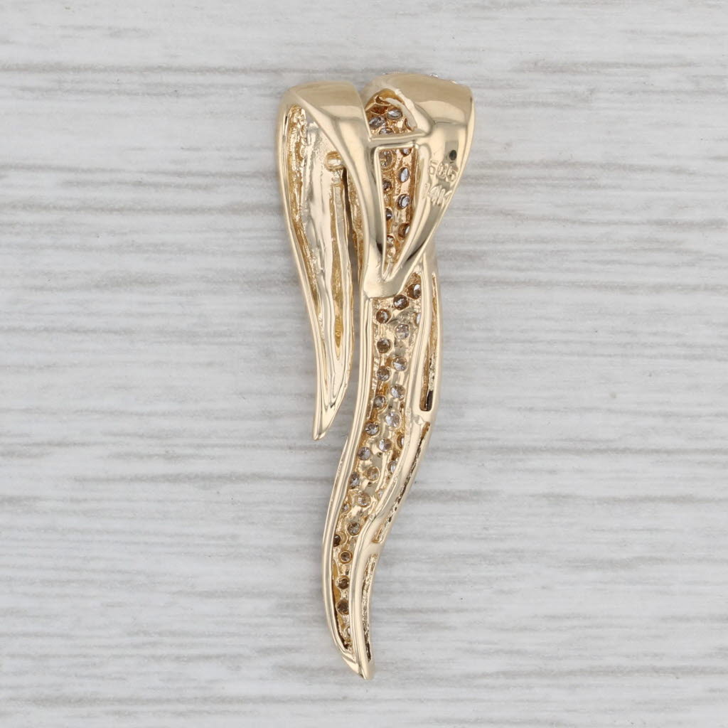 Gray 0.47ctw Pave Diamond Journey Pendant 14k Yellow Gold Floating Drop