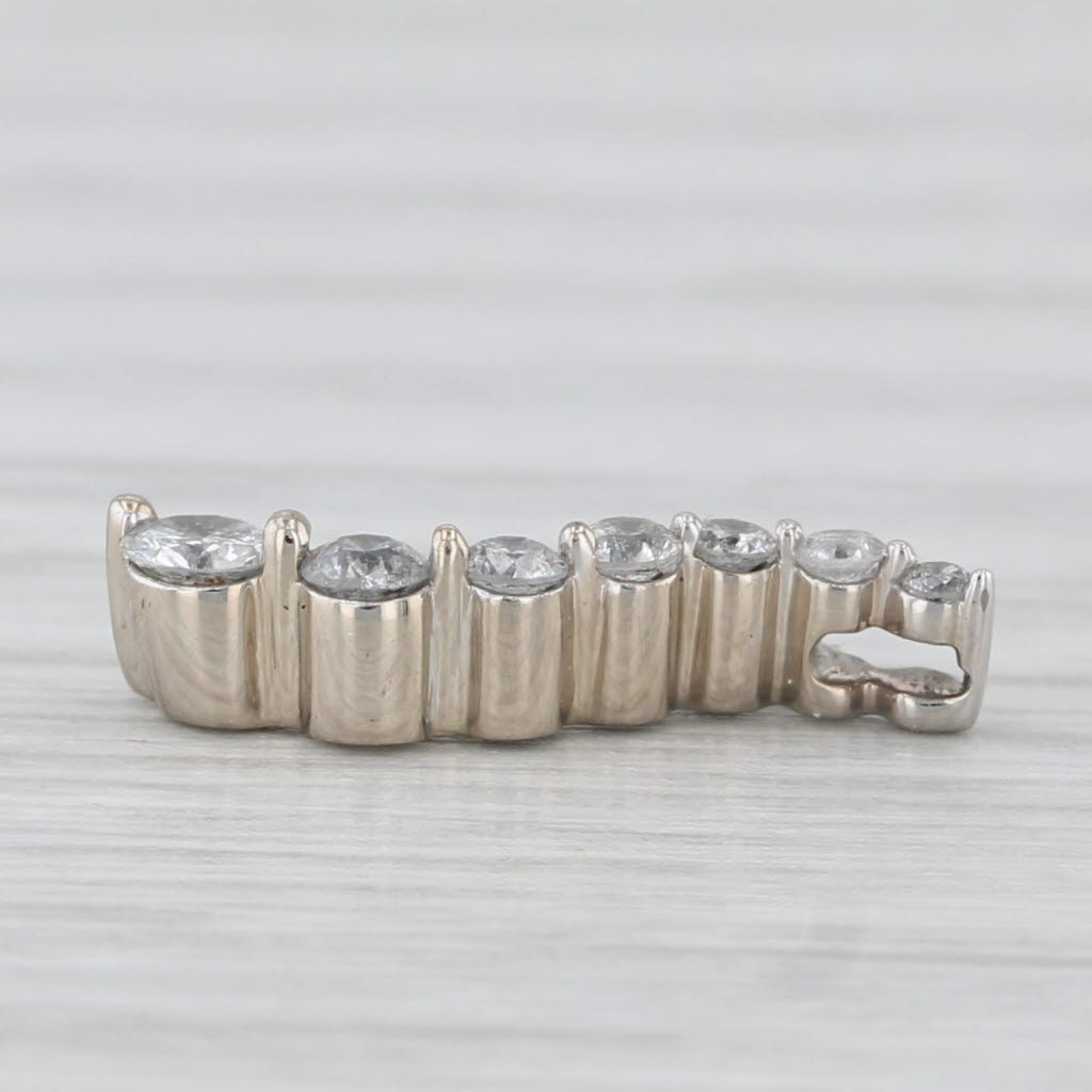 Light Gray 0.25ctw Diamond Journey Pendant 14k White Gold