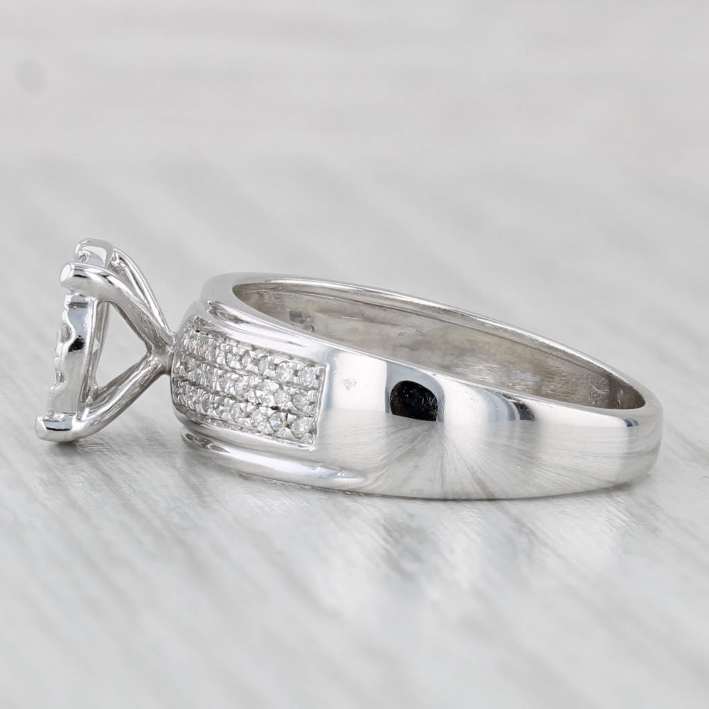Light Gray 0.32ctw Diamond Engagement Ring 10k White Gold Size 7
