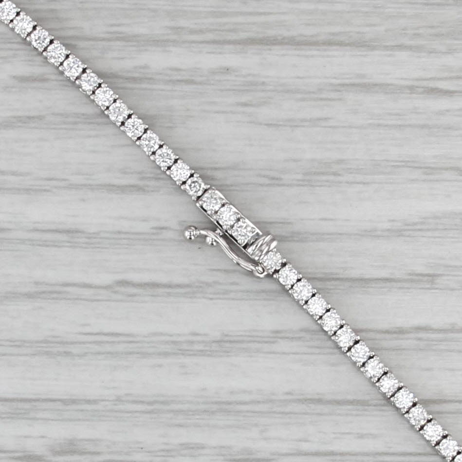 New 7.32ctw Lab Grown Diamond Tennis Necklace 17" 14k White Gold 2.5mm VS1-VS2