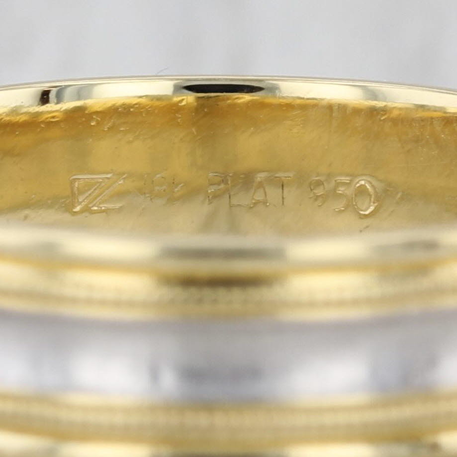 Men's Wedding Band 18k Yellow Gold 950 Platinum Size 8.25-8.5 Ring