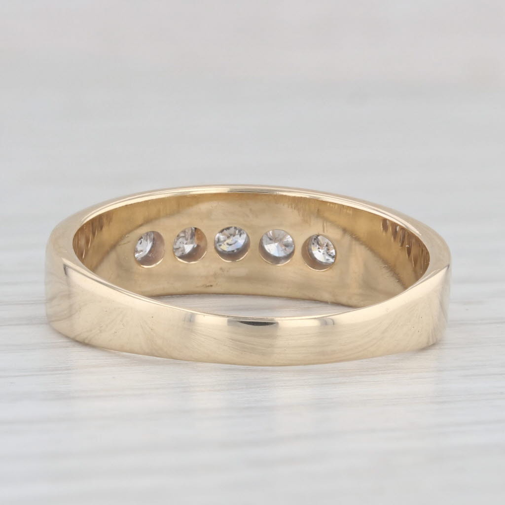 Light Gray 0.25ctw Diamond Men's Wedding Band 14k Yellow Gold Size 10.25 Ring