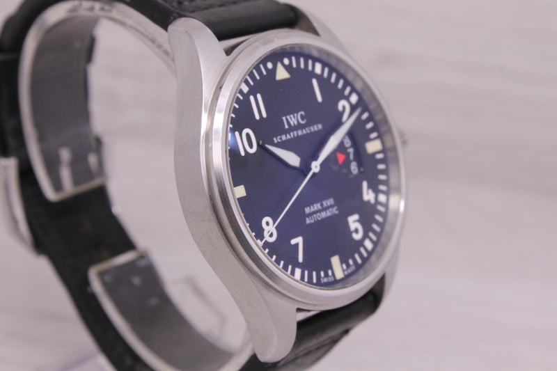 IWC Mark XVII IW326501 Men 41mm Steel Automatic Watch Original Box Strap Service