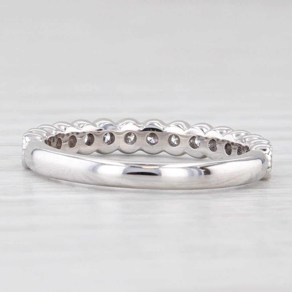 Light Gray New 0.54ctw Diamond Wedding Band 14k White Gold Stackable Anniversary Ring 6.5