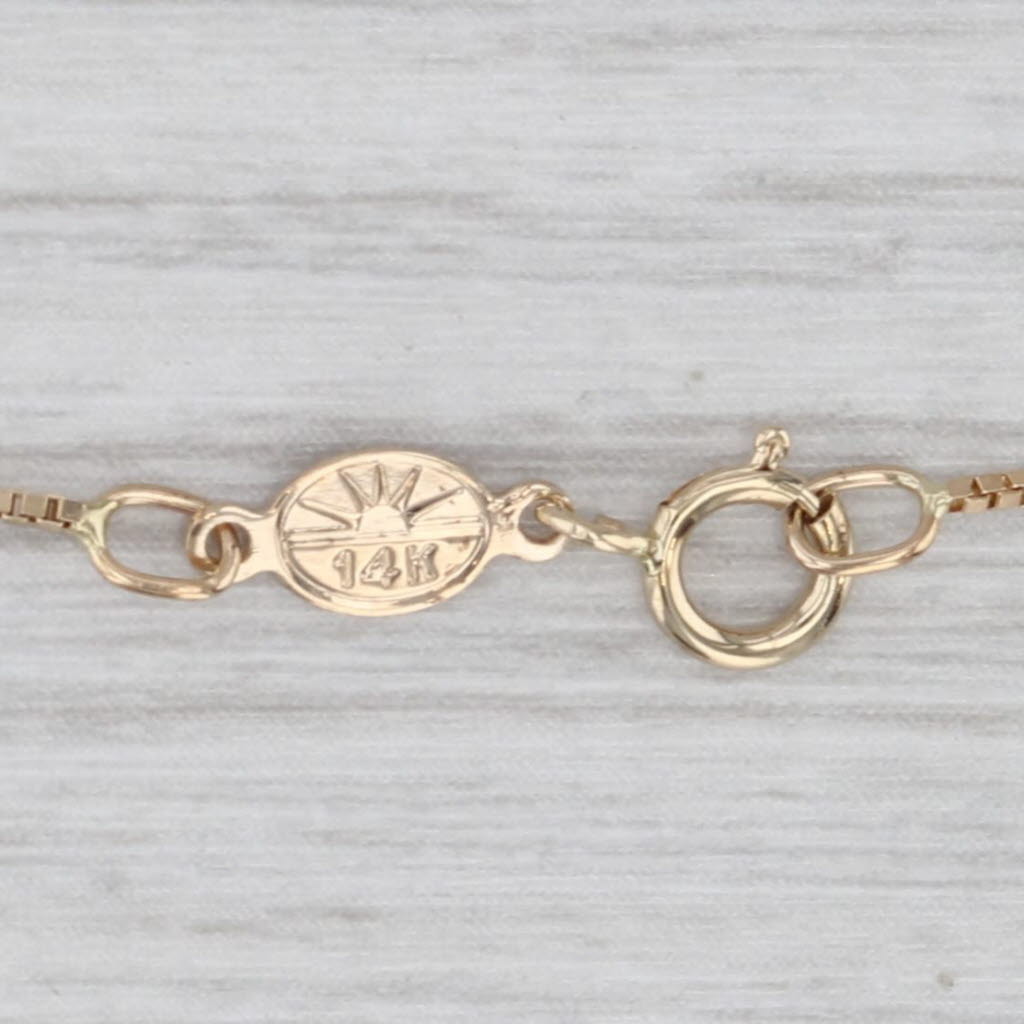Light Gray Box Chain Necklace 14k Yellow Gold 18" 0.8mm