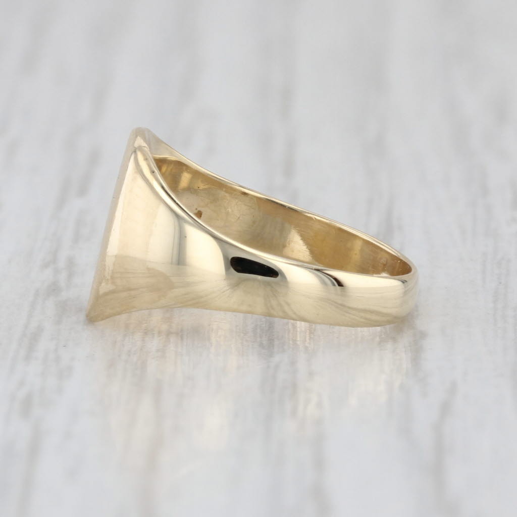 Engravable Oval Signet Ring 10k Yellow Gold Size 4.25