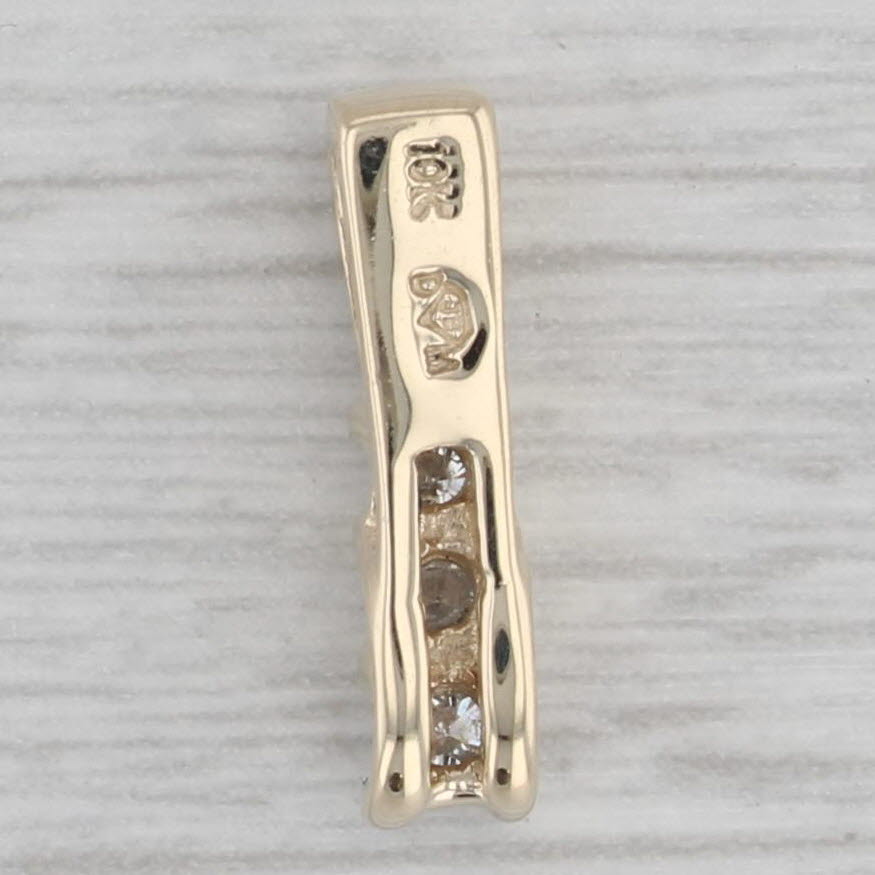 Gray 0.22ctw Diamond Journey Pendant 10k Yellow Gold Small 3-stone Drop