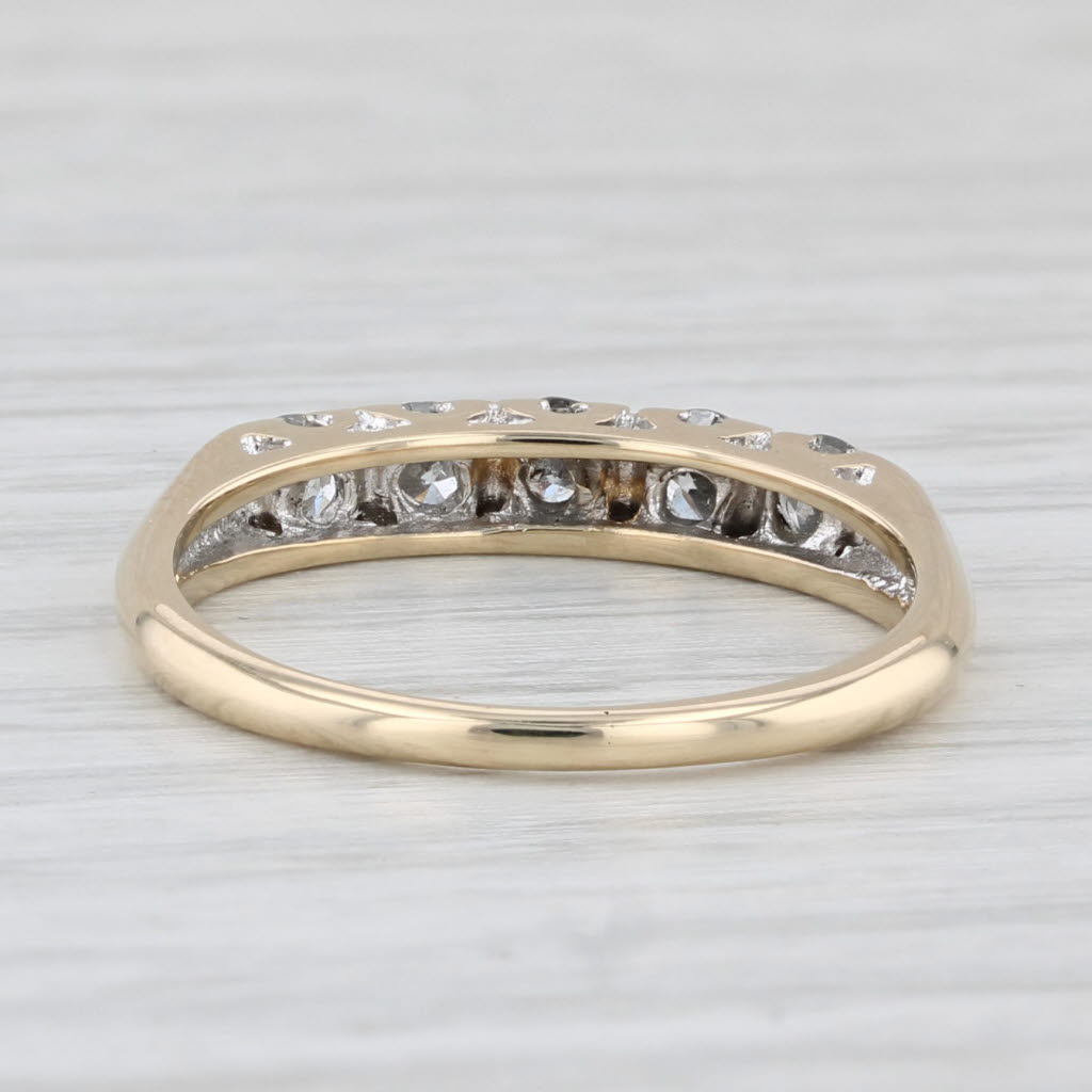 Light Gray 0.50ctw Diamond Wedding Band 14k Yellow Gold Stackable Anniversary Ring Sz 6.75