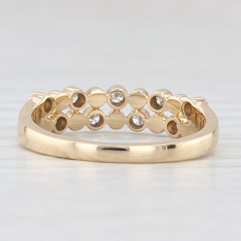 Light Gray New 0.16ctw Diamond Wedding Band 14k Yellow Gold Stackable Anniversary Ring 6.5