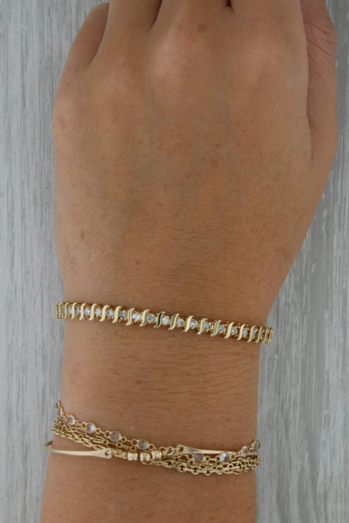 1.35ctw Diamond Tennis Bracelet 14k Yellow Gold 6.5" 4.9mm