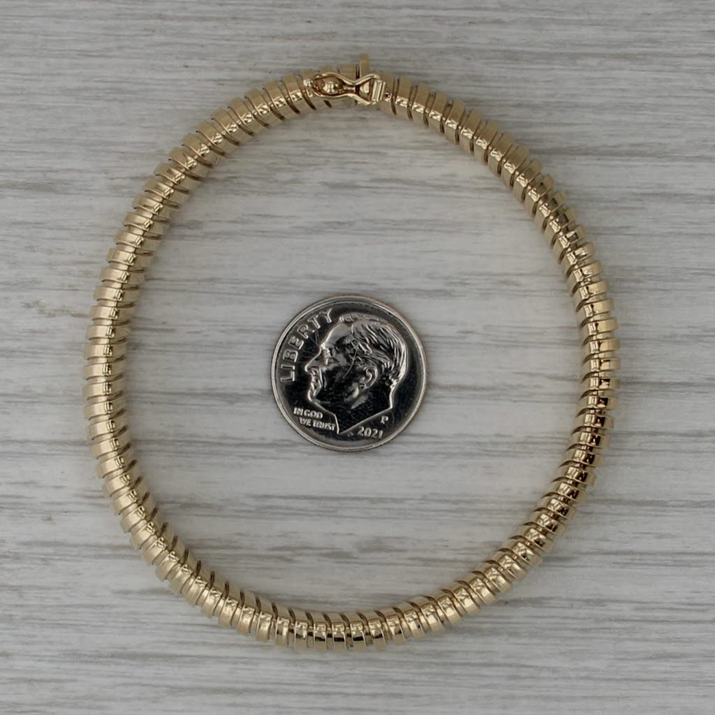 Omega Chain Bracelet 14k Yellow Gold 6.75" 9.2mm Italy