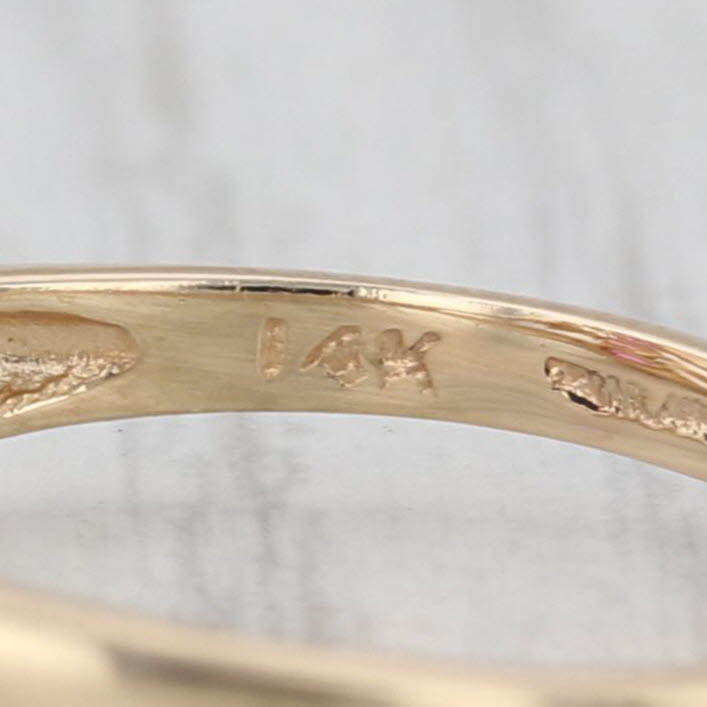 0.52ctw Ruby Cluster Diamond Ring 14k Yellow Gold Size 6 Bypass