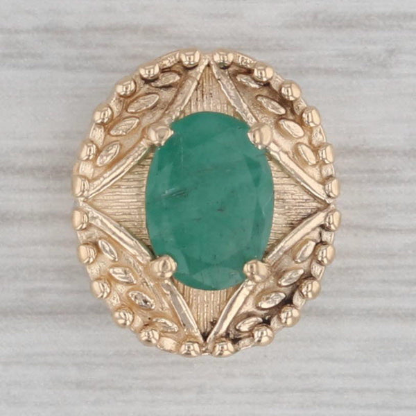 0.75ct Emerald Slide Bracelet Charm 14k Yellow Gold Richard Glatter Vintage