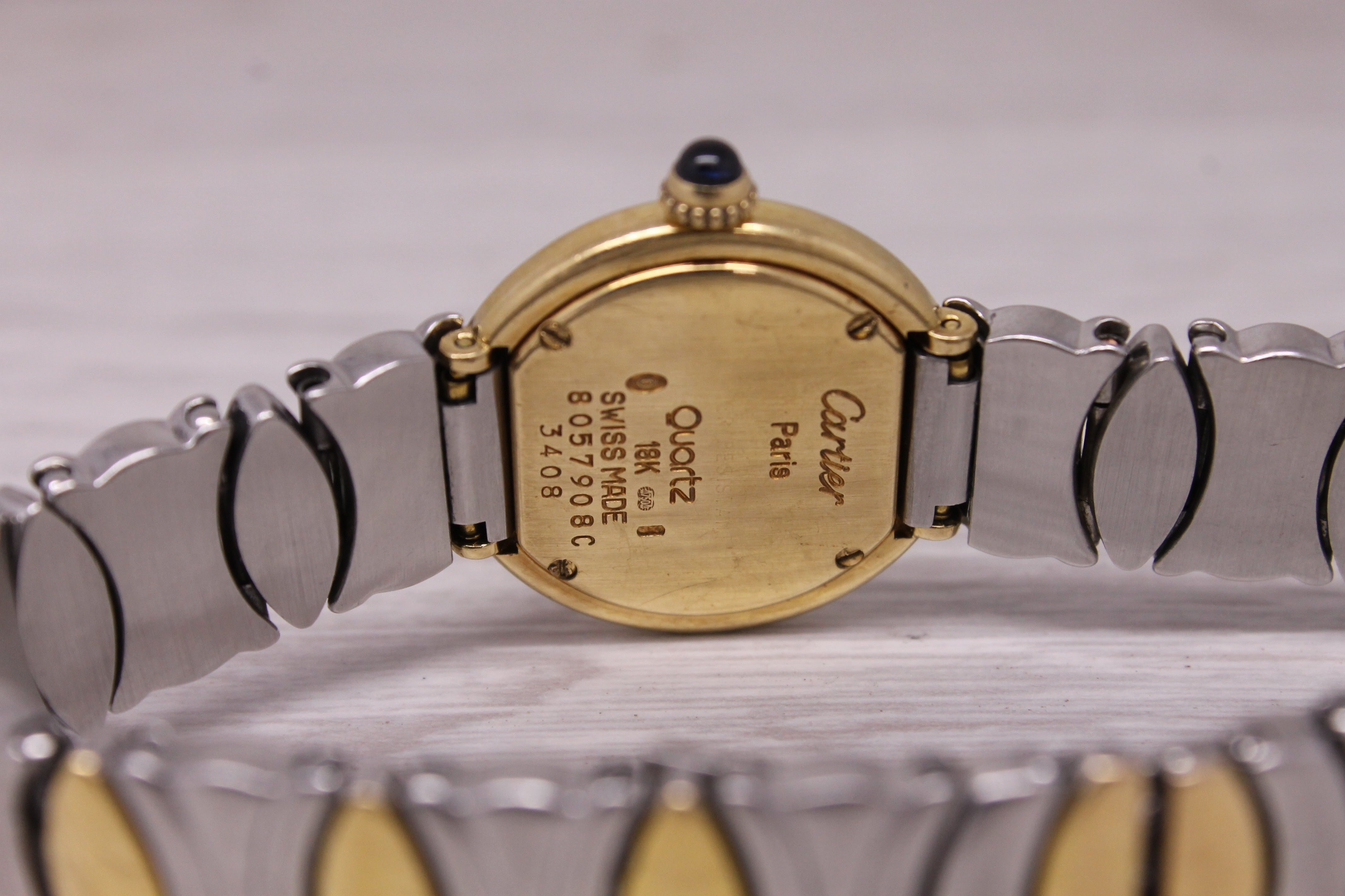 Vintage Cartier Baignoire 24mm Ladies 18k & Steel Quartz Wrist Watch 8057908C